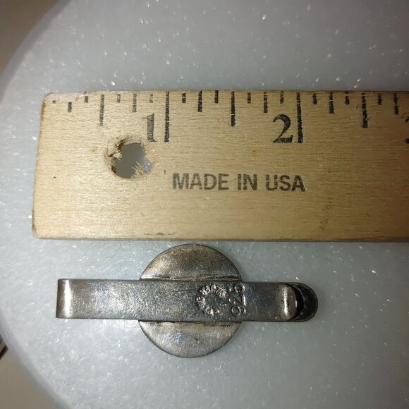 Kokopelli Abalone Inlay Tie or Money Clip Vintage Sterling Silver Stamped - Picture 12 of 15